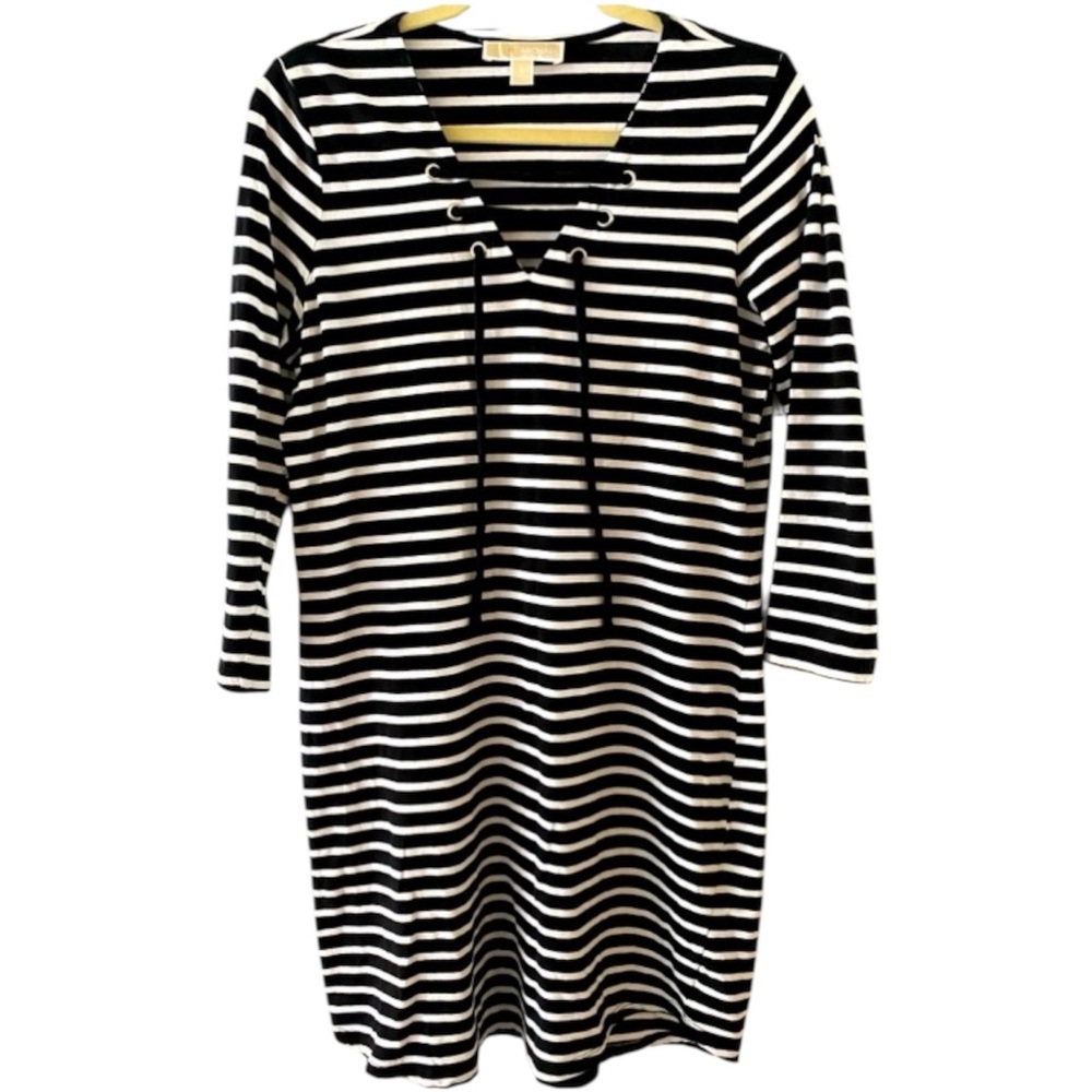 Michael Michael Kors T-shirt Sheath Dress, Mini, Sz S, Stretchy, Cotton​​, Geo